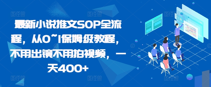 最新小说推文SOP全流程，从0~1保姆级教程，不用出镜不用拍视频，一天400+-E网资源
