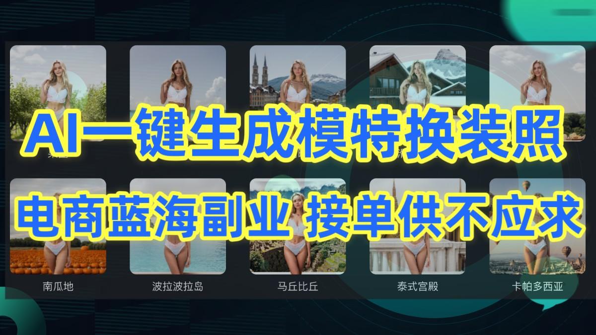 AI制作一键生成模特换装照，电商蓝海副业，接单供不应求-E网资源