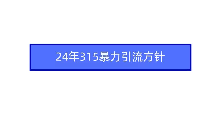 (9398期)2024年315暴力引流方针-E网资源