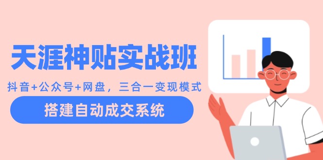 天涯神贴实战班：抖音+公众号+网盘，三合一变现模式，搭建自动成交系统-E网资源