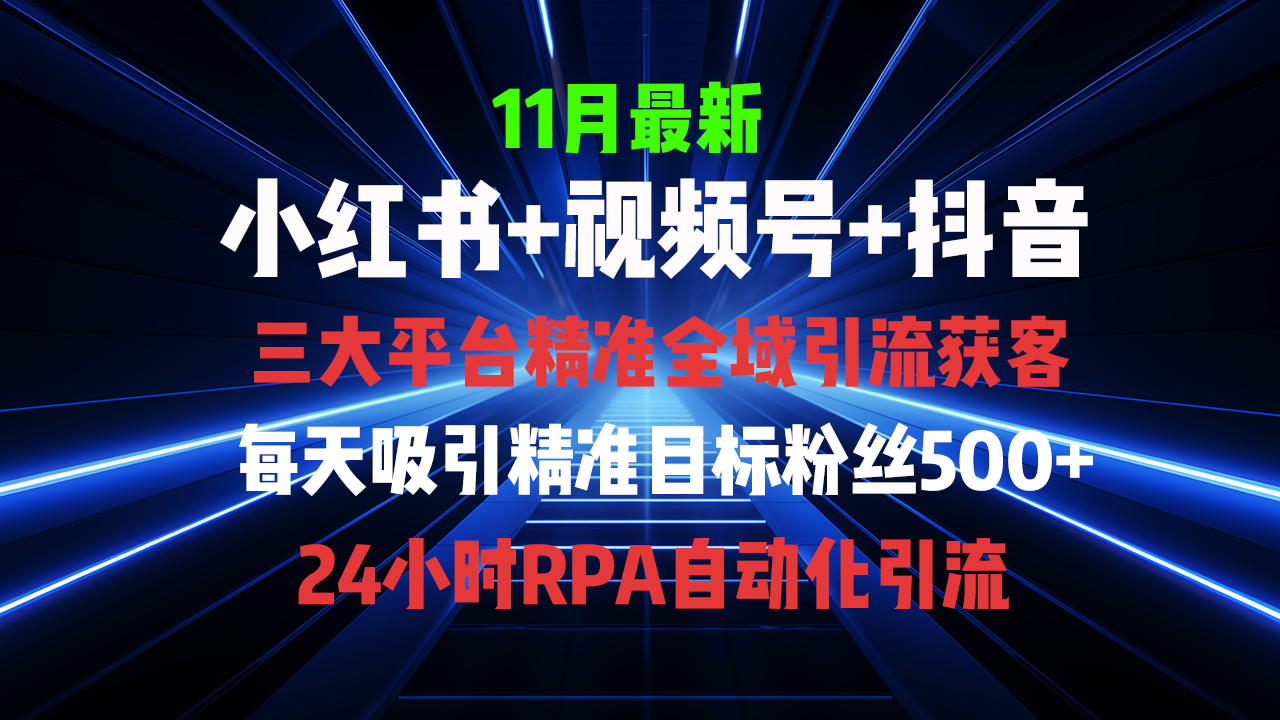 全域多平台引流私域打法，小红书，视频号，抖音全自动获客，截流自...-E网资源