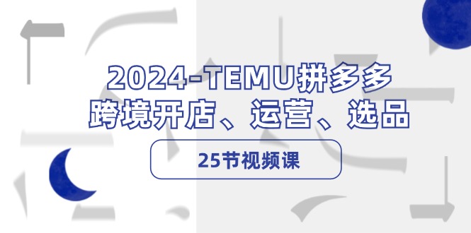 2024-TEMU拼多多·跨境开店、运营、选品(25节视频课-E网资源