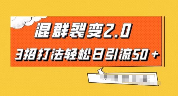 混群快速裂变2.0，3招打法轻松日引流50＋，单号月入6000＋-E网资源