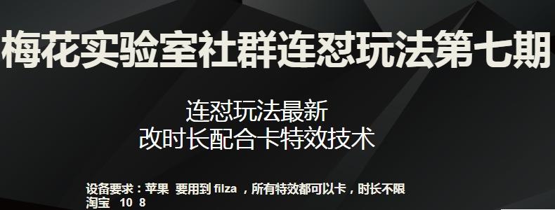 梅花实验室社群连怼玩法第七期，连怼玩法最新，改时长配合卡特效技术-E网资源