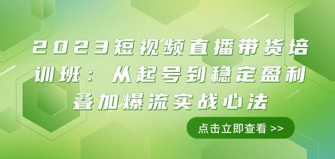 2023短视频直播带货培训班：从起号到稳定盈利叠加爆流实战心法（11节课）-E网资源