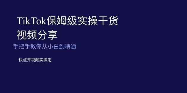 TikTok保姆级实操干货视频分享，手把手教你从小白到精通-E网资源