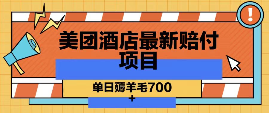 美团酒店最新赔付项目，单日薅羊毛700-E网资源
