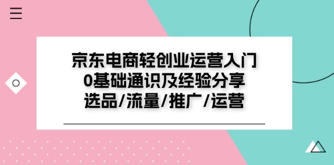 京东电商-轻创业运营入门0基础通识及经验分享：选品/流量/推广/运营-E网资源