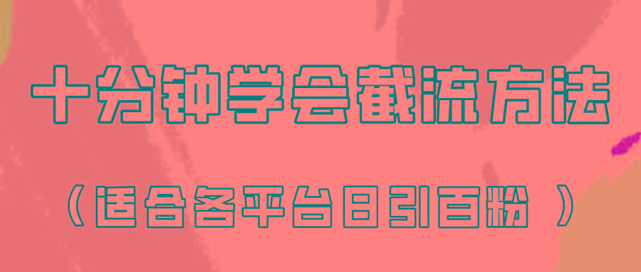 十分钟学会各大平台节流，矩阵日引几百创业粉(像素级教程)！-E网资源