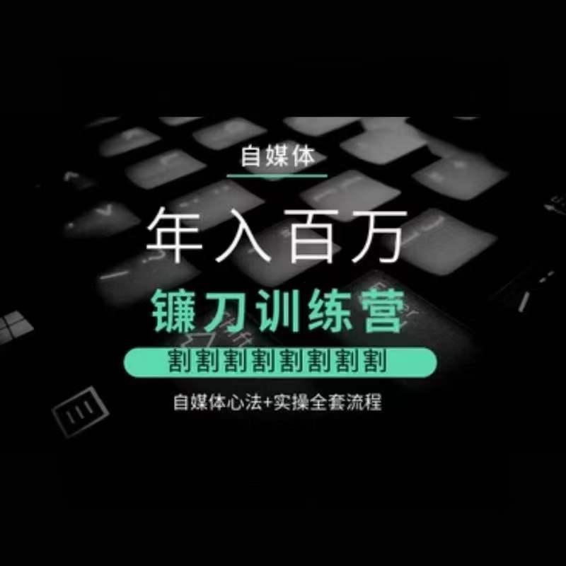 自媒体年入百万镰刀训练营，割割割割割割割割，自媒体心法+实操全套流程-E网资源