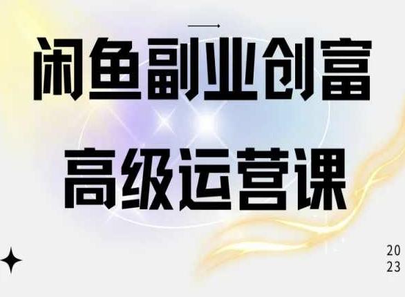 闲鱼电商运营高级课程，一部手机学会闲鱼开店赚钱-E网资源