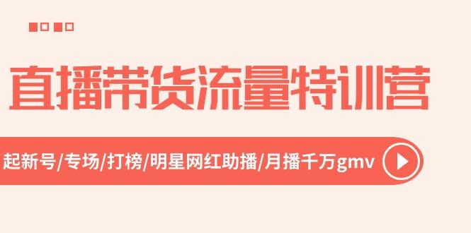 直播带货流量特训营，起新号-专场-打榜-明星网红助播 月播千万gmv(52节-E网资源