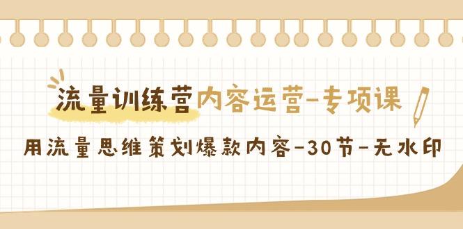 流量训练营之内容运营专项课，用流量思维策划爆款内容(30节课)-E网资源