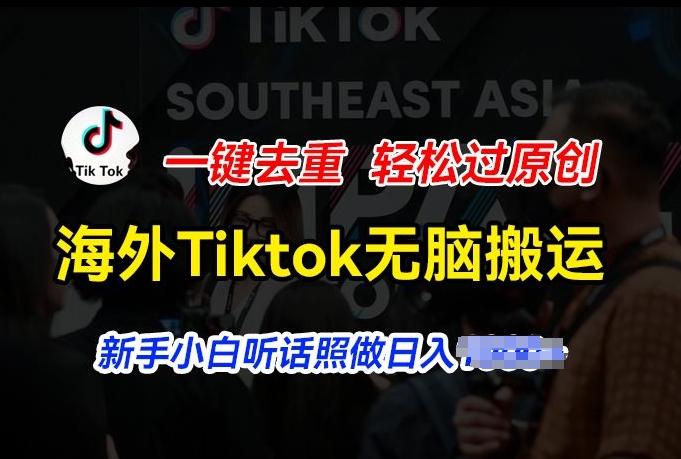 海外Tiktok短视频无脑搬运，一键去重轻松过原创，新手小白听话照做日入几张【揭秘】-E网资源