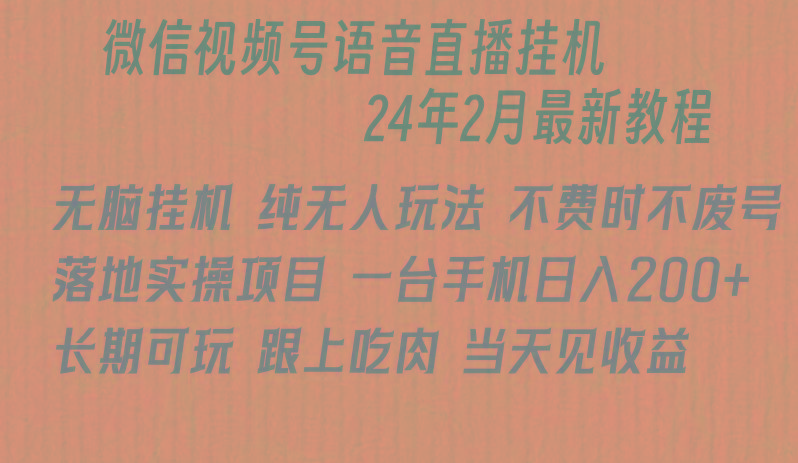 微信直播无脑挂机落地实操项目，单日躺赚收益200+-E网资源