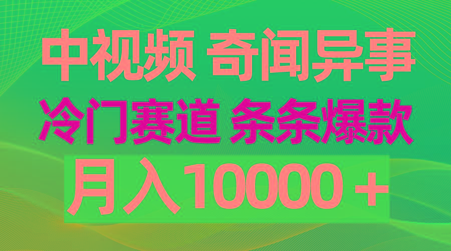 (9627期)中视频奇闻异事，冷门赛道条条爆款，月入10000＋-E网资源