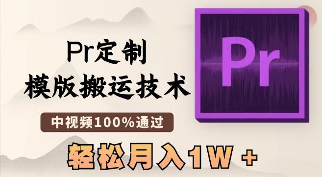 最新Pr定制模版搬运技术，中视频100%通过，几分钟一条视频，轻松月入1W＋【揭秘】-E网资源