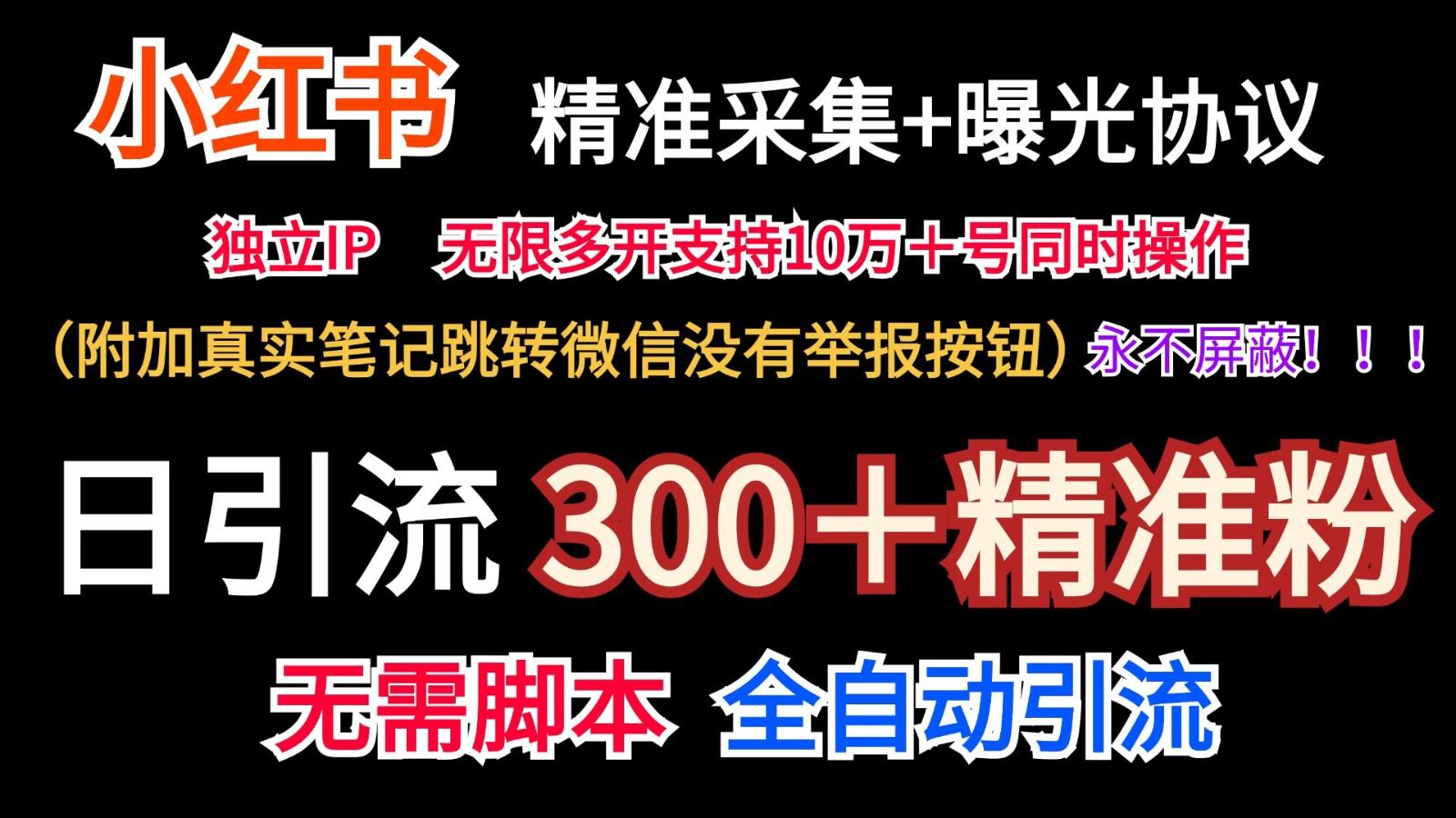 小红薯精准采集＋无限曝光＋真实笔记跳转微信，永不屏蔽(日引300＋精准粉)-E网资源