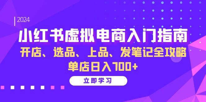 小红书虚拟电商入门指南：开店、选品、上品、发笔记全攻略 单店日入700+(更新)-E网资源