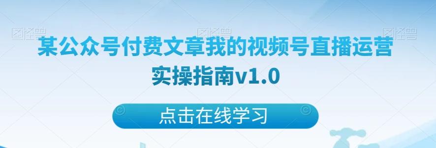 某公众号付费文章我的视频号直播运营实操指南v1.0-E网资源