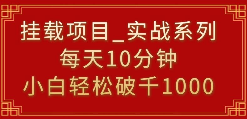 挂载项目，小白轻松破1000，每天10分钟，实战系列保姆级教程【揭秘】-E网资源