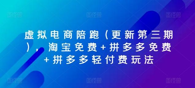 虚拟电商陪跑(更新第三期)，淘宝免费+拼多多免费+拼多多轻付费玩法-E网资源