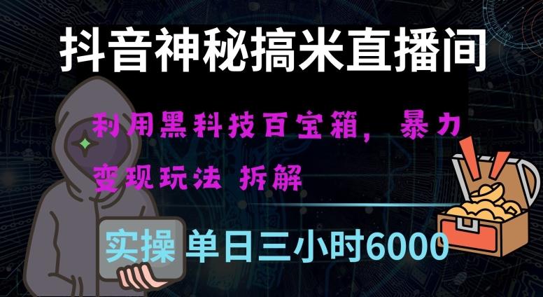 抖音神秘直播间黑科技日入四位数及格暴力项目全方位解读【揭秘】-E网资源