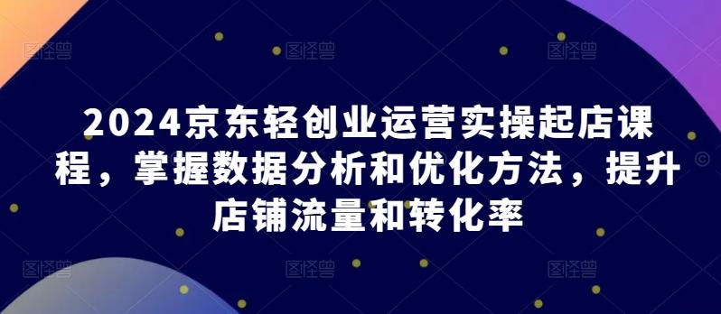 2024京东轻创业运营实操起店课程，掌握数据分析和优化方法，提升店铺流量和转化率-E网资源