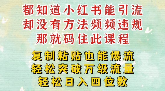 小红书靠复制粘贴一周突破万级流量池干货，以减肥为例，每天稳定引流变现四位数【揭秘】-E网资源