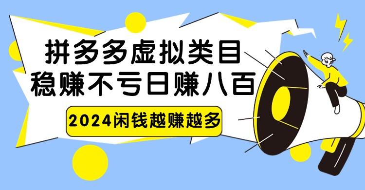 2024拼多多虚拟类目，日赚八百无本万利-E网资源