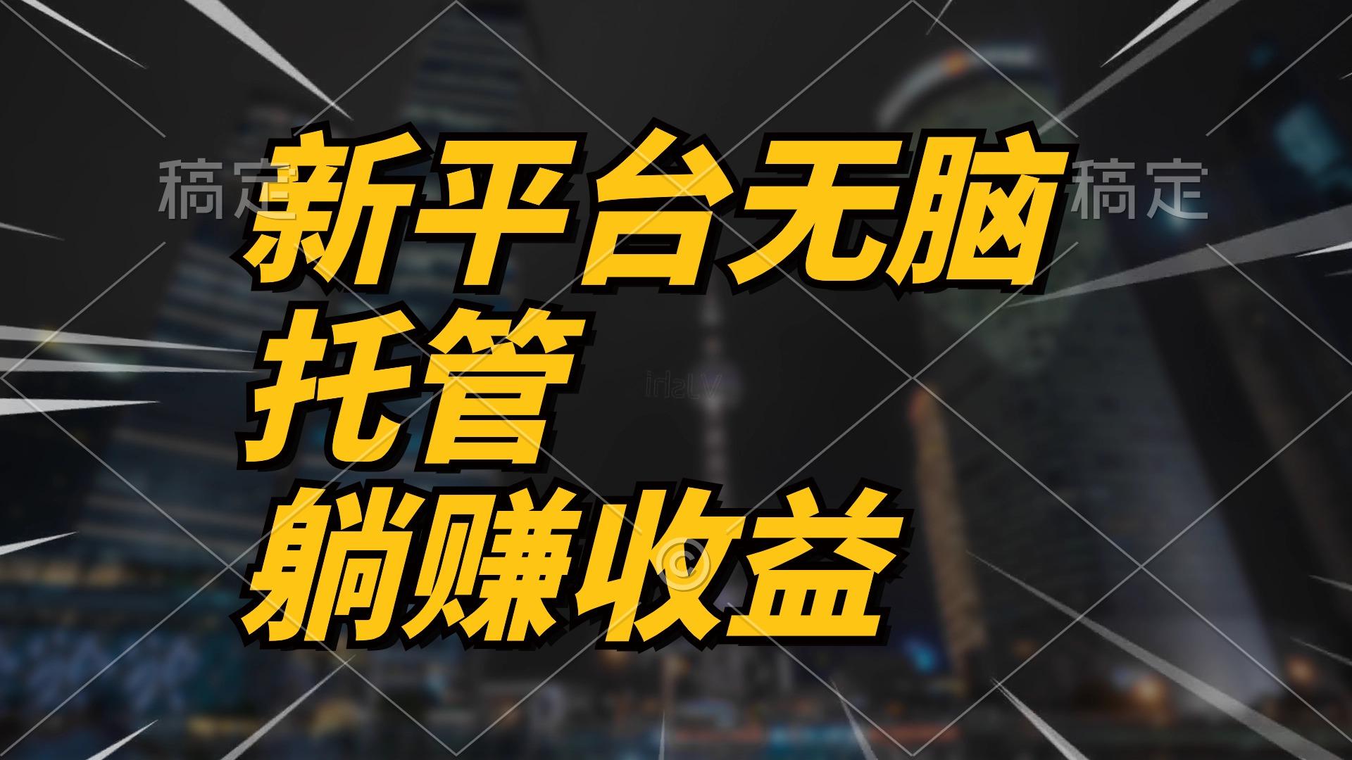最新平台一键托管，躺赚收益分成 配合管道收益，日产无上限-E网资源