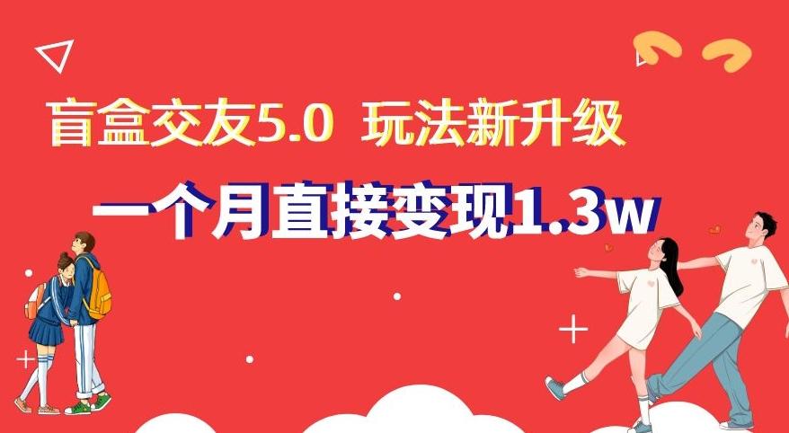 盲盒交友5.0，玩法全新升级，一个月直接变现1.3W，新手小白轻松上手【揭秘】-E网资源