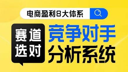 电商盈利8大体系·赛道选对，​竞争对手分析系统线上课-E网资源