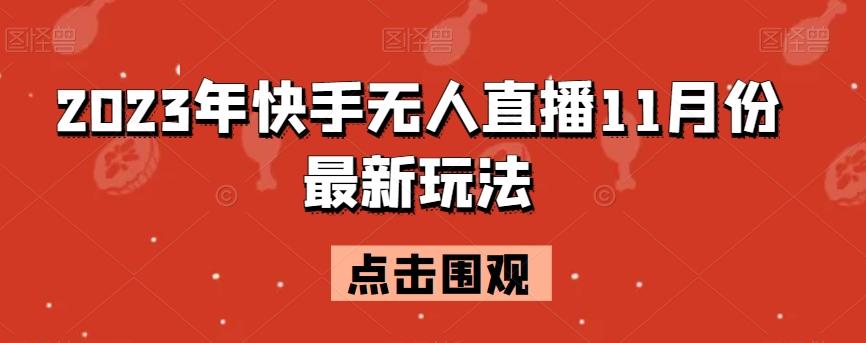 2023年快手无人直播11月份最新玩法-E网资源